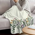 thumbnail image 3 of Yellow Flowers Blanket Soft Cozy Warm Throw Blanket for Couch, Plush Fuzzy Flannel Fleece Blankets for Sofa, Country Watercolor Botanical Floral Plants Bed Blankets Lightweight Gifts for Men, 40"x50", 3 of 9