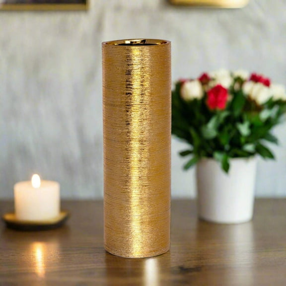 Greer Brushed Ceramic Round Vase