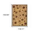 thumbnail image 3 of 10' X 13' Ivory Green Brown Blue And Rust Floral Power Loom Stain Resistant Area Rug, 3 of 3