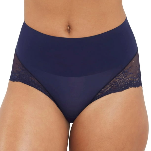 Calzoncillos SPANX, de encaje, de encaje, estilo Hi-Hipster, talla S, azul marino