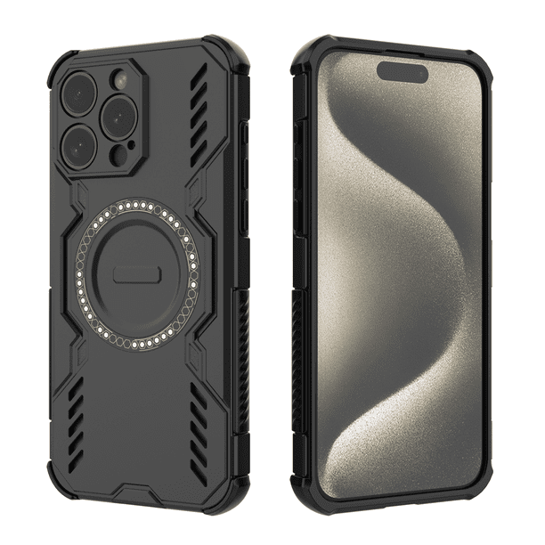 Funda GANGXUN para iPhone 15 Pro Max , magnética, resistente a golpes, con soporte, unisex, carga inalámbrica