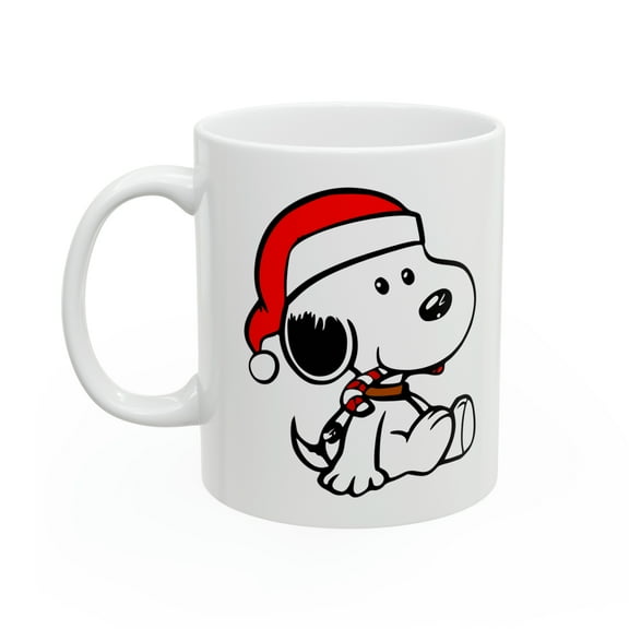 Peanuts Holiday Mugs, 11oz White Ceramic Coffee Cup, Snoopy Christmas
