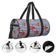 thumbnail image 5 of Haiem Starfish Navy Blue Stripe Pattern Gym Bag for Women Men, Waterproof Travel Duffel Bags, Personal Item Travel Bag Weekender Bag with Shoes Compartment & Wet Pocket, 5 of 8
