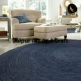 thumbnail image 4 of Jaipur Art And Craft Round Jute Blue Dye Hand Braided Bohemian Area Rug for Indoor and Outdoor (7x7 Sq Ft), 4 of 6