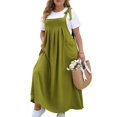 thumbnail image 2 of Vestido de Verano para Mujer, Talla Grande, Informal, Sin Mangas, con Tirantes Finos, para Playa Verde XL, 2 of 7