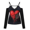 thumbnail image 4 of Puntoco blusa suelta con cuello en V y cremallera para mujer, blusa de manga larga con estampado informal Puntoco Puntoco-1145, 4 of 9
