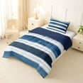 thumbnail image 2 of Homewish Grunge Blue Lines Twin Comforter Sets,Abstract Aesthetic Bedding Set,Navy Blue Reversible,2 Pieces,1 Comforter and 1 Pillowcase, 2 of 7