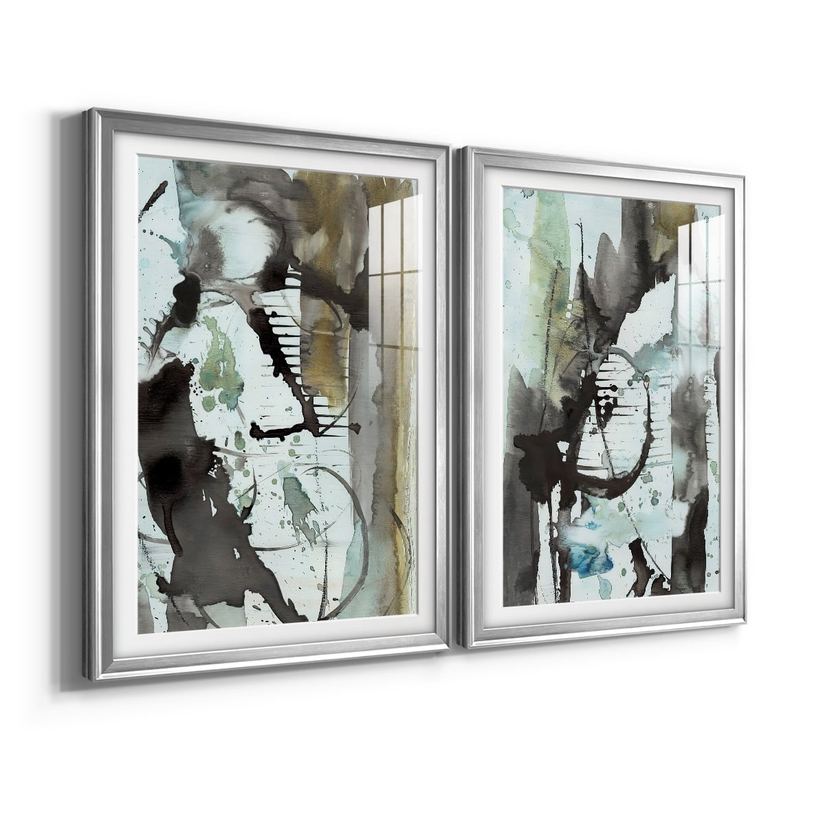 Wexford Home Lyrical Abstract I Premium Framed Print, 18.5" x 24.5" - Ready to Hang, Silver (Set of 2)