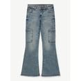 thumbnail image 4 of Justice Girls Cargo Flare Jeans, Sizes 6-18, Slim & Plus, 4 of 8