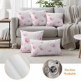 thumbnail image 3 of Pink Spring Floral Outdoor Pillow Covers, Waterproof Decorative Throw Pillowcases Set of 2, Summer Botanical Watercolor Vintage Couch Cushion Cases with Zipper for Outside Patio Garden Sofa 20"x12", 3 of 9