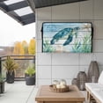 thumbnail image 2 of Outdoor TV Cover 68x42x4.5in, Sea Turtle Seagrass Starfish Weatherproof TV Screen Protector with Zipper, Nautical Compass Blue Gradient Outside Television Cover Fits Up to 70-75", 2 of 9