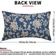 thumbnail image 4 of Vintage Floral Block Print Lumbar Pillow Covers 12x20 Set of 2 Blue Brown Cream Flower Pattern Rustic Old Style Decorative Throw Pillow Cases Outdoor Farmhouse Decoration for Sofa Couch Bed, 4 of 6