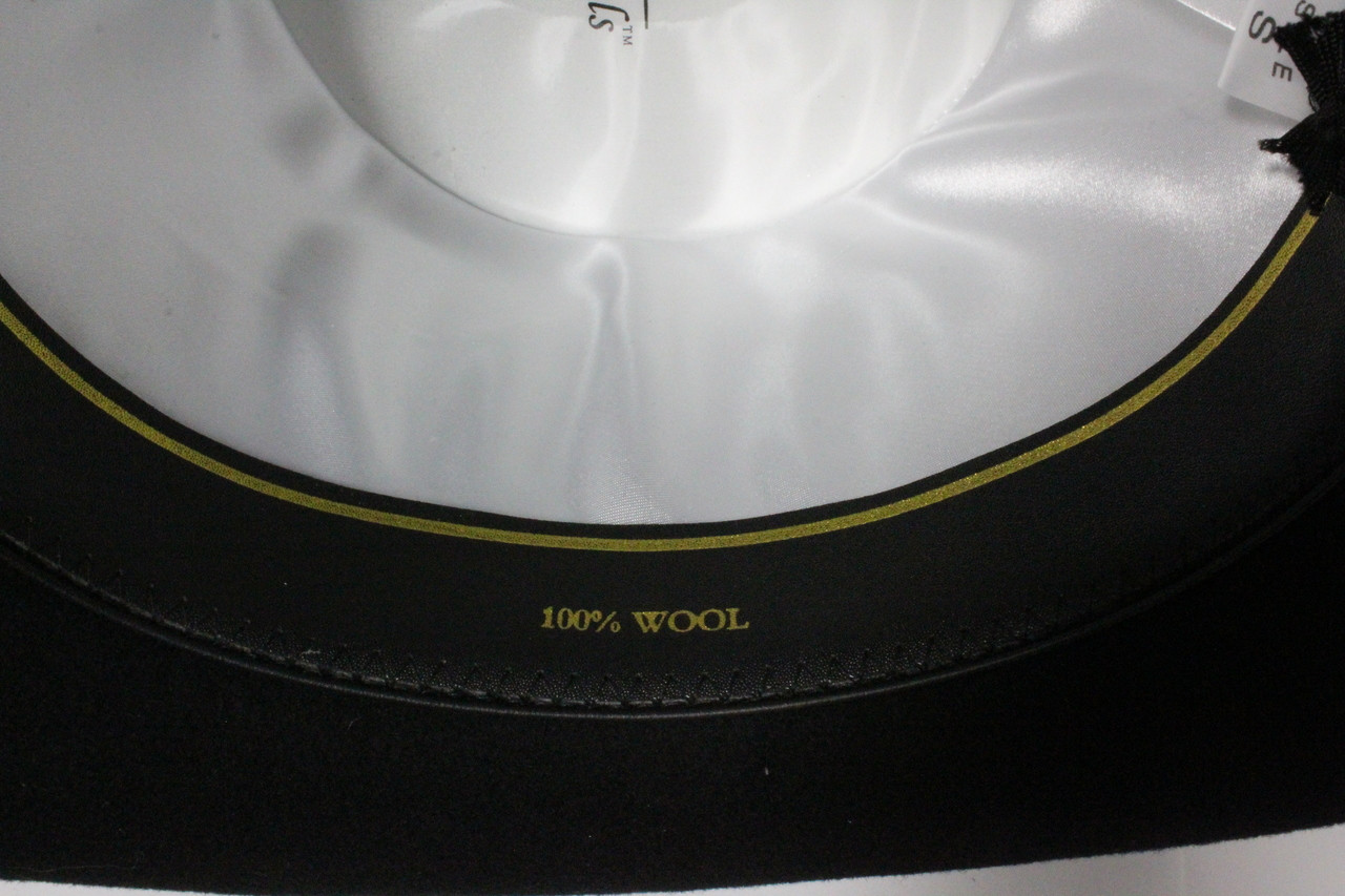 TZ Elegant Men's Prom Top Hat 100% Wool Authentic Tuxedo Hat, Black