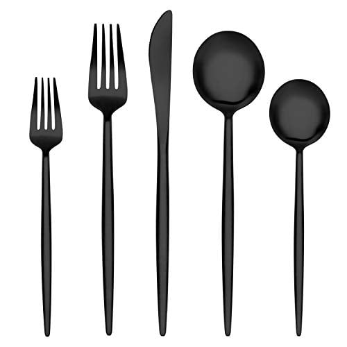 LEKOCH 4-piece Stainless Steel Cutlery Black Silverware Set 