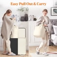 thumbnail image 4 of Cesto de ropa Lifewit doble con tapa y 2 bolsas de 136 L, color blanco y negro, 4 of 6