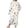 thumbnail image 5 of Lxkfashion Sales Under $10 Beige Womens Nightgown Long Sleeve House Dress Print Dress Sleepdress, 5 of 5