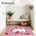 thumbnail image 3 of ODIKA 2'x3' Machine Washable Non-Slip Area Rug, Snowman Wonderland Scene with Cardinals and Pine Branch Motif High Traffic Rug, Pink, 734881, 3 of 7