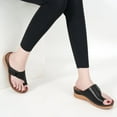 thumbnail image 6 of Atoshopce Women Black Wedges Sandals with Arch Support Massage Flip Flop, 6 of 7