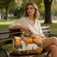 thumbnail image 5 of DAMAI White Horse Quilted Duffle Bag, Retro Bohemian Style Large Capacity Quilted Duffle Bag, Premium Cotton-Poly Blend Tote for Travel, Gym, Beach & Weekend Getaway, 2 Sizes (Medium & Large), 5 of 6