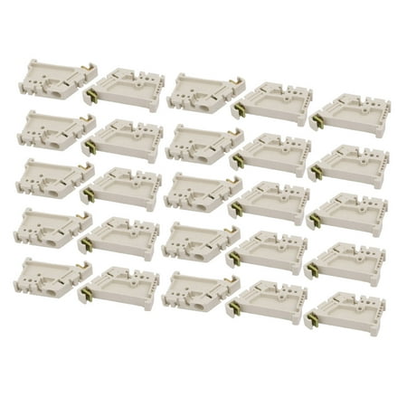 25 Pcs White Plastic 35mm DIN Rail Support For Fixing Terminal Board ...