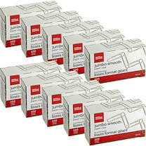 Office Depot® Brand Paper Clips, Jumbo, Silver, 100 Clips Per Box, Pack Of 10 Boxes