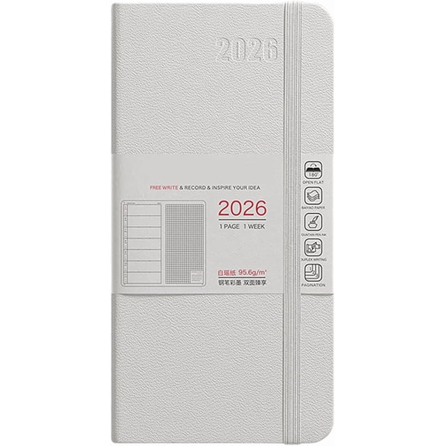 COM1950s 2026 Weekly Monthly Planner, Hardcover with Lay-Flat Binding, Thick Paper for No Bleed-Through, Pocket Size for Travel