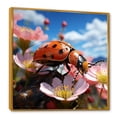 thumbnail image 2 of Designart "Wanderers Among Crimson Ladybug Flowers" Ladybug Floater Framed Canvas Wall Art, 2 of 5