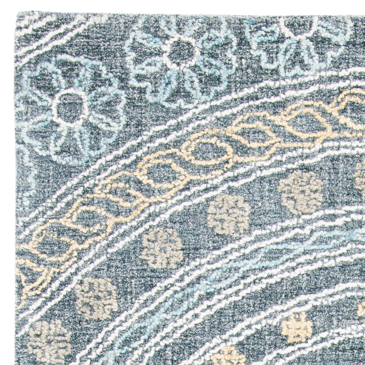 SAFAVIEH Blossom Mendoza Damask Runner Rug, Charcoal/Yellow, 2'3" x 8'