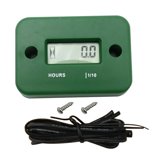 Anxingo Waterproof Inductive Hour Meter (Green),Dirtbike Hour Meter for Lawn Mower Gas Engine Motorcycle Snowmobile Karting Marine ATV Boat Outboard Motor Generator 99999 HRS