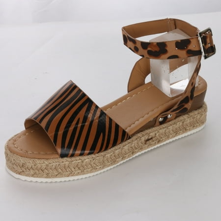 

VKEKIEO Open Toe Beach Sandals For Women Low Heel Platform Yellow