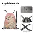 thumbnail image 5 of Drawstring Backpack - Cheetah in Floral Pink Splash Proof Small Drawstring Gym Bag for Women Men, Cinch Sports String Bag Backpack for Travel Swimming Beach, 5 of 8