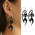 thumbnail image 2 of UDIYO 1 Pair Dangle Earrings Cat Shape Dress Up Jewelry Horrible Black Hook Earrings for Halloween, 2 of 6
