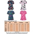 thumbnail image 2 of HIMONE Loose Short Sleeve Scrub Top for Women Ladies Butterfly Floral Print Blouse Casual Pockets Workwear T Shirt, 2 of 3