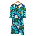 thumbnail image 3 of Prehistoric Pattern Square Neck Dress Cute Loose Print Dresses Elegant Beach Party Dress Dinosaur Dinosaurs Brontosaurus, 3 of 4