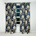 thumbnail image 4 of Designart "Royal Blue Peony Damask" Floral Blackout Curtain Panels, 4 of 4