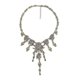 thumbnail image 1 of Vintage Pirate Skull Necklace Gothic Statement Choker Collar Pendant Necklace (silver), 1 of 2