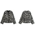 thumbnail image 2 of Women's Oversized Print Quilted Puffer Jacket Casual Padded Coat Black S, 2 of 8