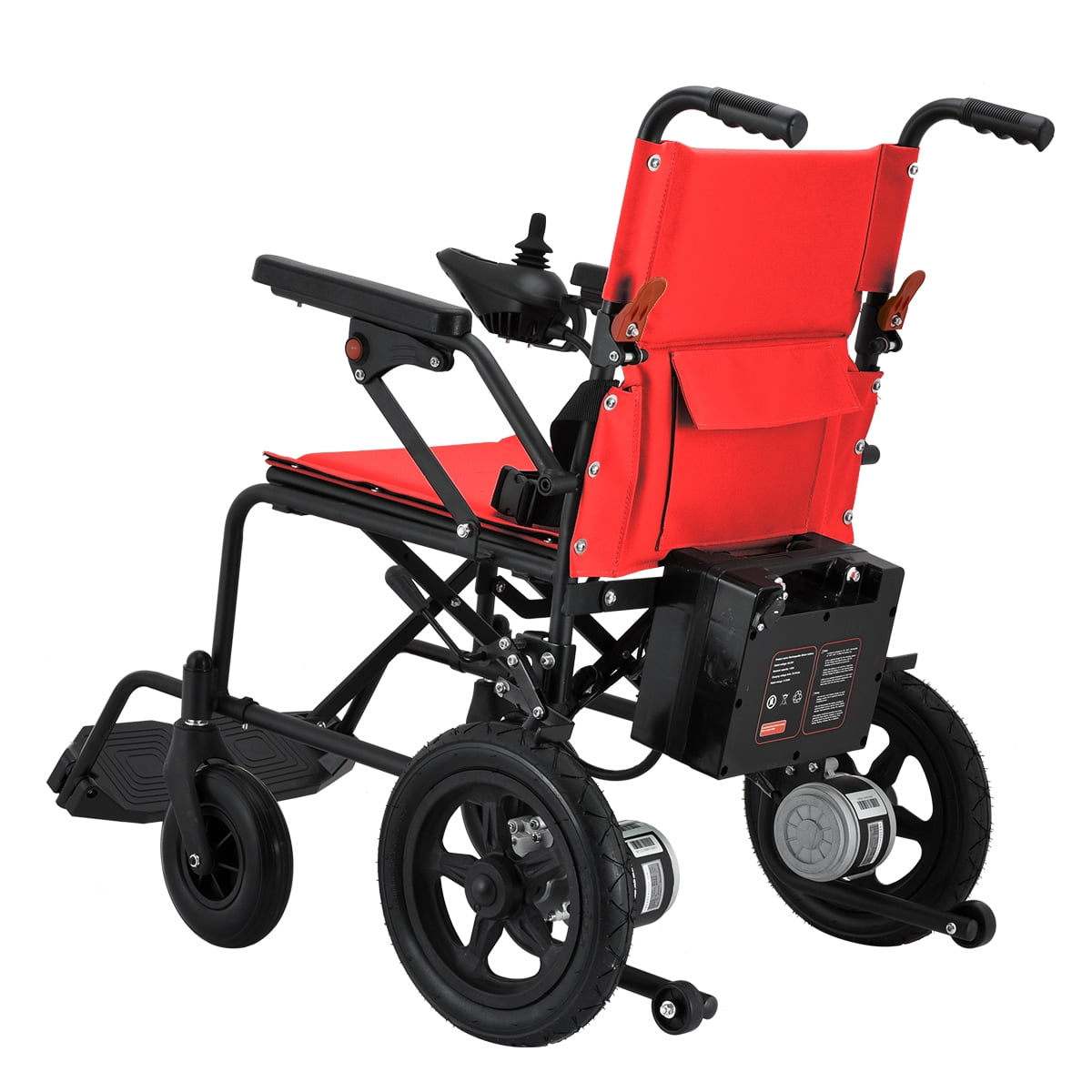 Lightweight Foldable Electric Wheelchair for Seniors, 500W Motor Power, 12 mi Cruise Range, Red