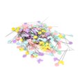 thumbnail image 1 of 200Pcs Flower Button Head Pins Cute Flower Butterflies Colorful DIY Decorative Positioning Pin for Sewing Scrapbooking, 1 of 14