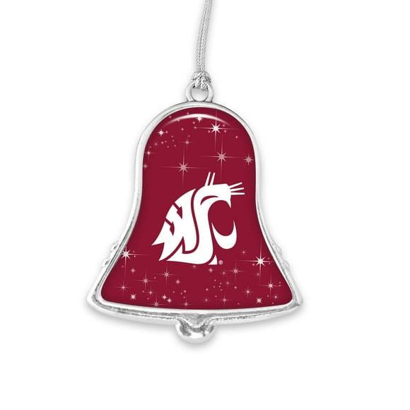 Washington State Cougars Silver Bell Silver Metal Christmas Ornament Gift Decoration WSU