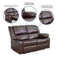thumbnail image 5 of Flash Furniture Harmony Series Brown LeatherSoft Loveseat with Two Built-In Recliners, 5 of 12