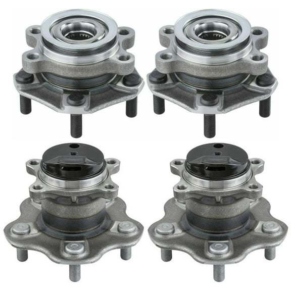 AutoShack Front & Rear Wheel Hub Bearing Assemblies with ABS | Replacement for 2013-2019 Nissan Sentra | 4-PC
