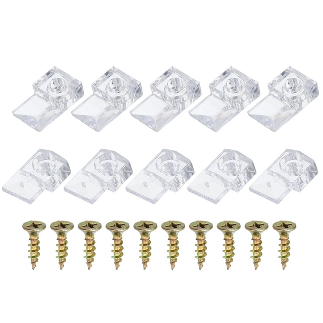 Unique Bargains Glass Retainer Clips, 20 Packs Cabinet Glass Clips Mirror Holder Clips for Fixing 4mm Glass Cabinet Doors