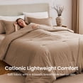 thumbnail image 5 of Sleep Zone 85gsm Cationic Microfiber Comforter Set, Luxury Ultra Soft All Season Bedding, King Brown, 5 of 11