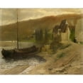 thumbnail image 2 of Ernst Schiess 24x20 Gold Ornate Framed and Double Matted Museum Art Print Titled - Landscape at the Main River (1872), 2 of 4