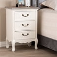 thumbnail image 3 of Baxton Studio Capucine Two Tone Oak and White Wood 3-Drawer End Table, 3 of 9