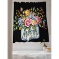 thumbnail image 3 of Sheer Curtains 72 inches Long, Autumn Flowers Watercolor Pink Rose Leaf Bottle Hand Painted Light Filtering Sheer Window Curtains Rod Pocket Voile Drapes for Bedroom Living Room, 52"W x 72"L 2 Panels, 3 of 7