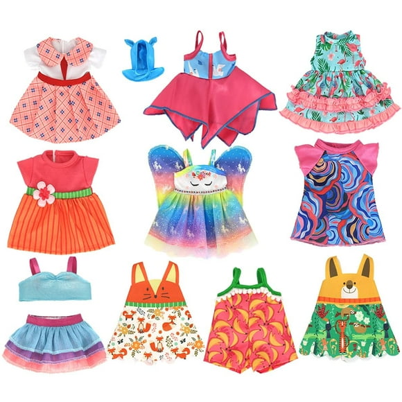 Set de ropa para muñecas ebuddy Fashion de 10 a 14.5 pulgadas, 10 juegos