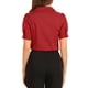 thumbnail image 3 of INSPIRAR CHIC Camiseta de Trabajo de Manga Corta con Botones para Mujeres, Mono de Talla XL, Rojo, 3 of 5