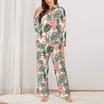 thumbnail image 2 of Honeii Lilies Flowers print Women's Pajama Sets Long Sleeve Button Down Sleepwear Nightwear Soft Pjs Lounge Sets-X-Large, 2 of 7